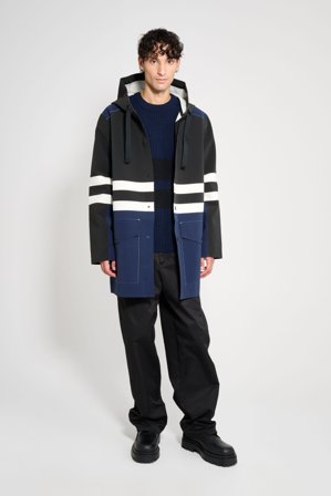 Nockeby Raincoat Black/Navy/White