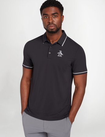 Original Penguin Golf Heritage Piped Polo - Black - XL