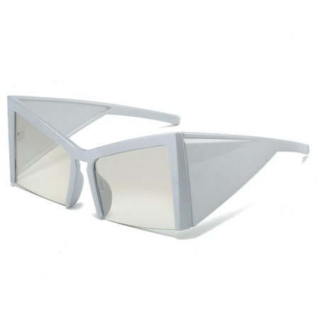 Halvkantlösa Cat Eye Solglasögon Fyrkantiga Solglasögon SILVER