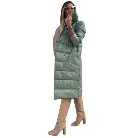 Varm Kvinnor Långärmad Pocket Coat Krage Tjock Shinny Elegant