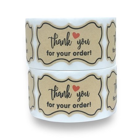 500 st Tack Kraftpappersdekaler 5x3cm Tack Etiketter Dekaler