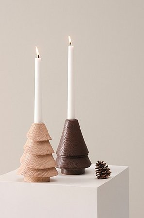 Jotex - WOODY Kerzenleuchter 2er-Pack Hellbraun/Dunkelbraun - Kaufe Dekorative Weihnachtsbeleuchtung bei Jotex