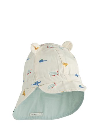 Liewood Gorm Reversible Sun Hat With Ears - Cream - 9-12M