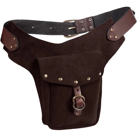 Vintage Middelalderlig Taljetaske Læder Sport Ridning Hofte Fanny Taljetaske Dame Læder (Kaffe, One Size)