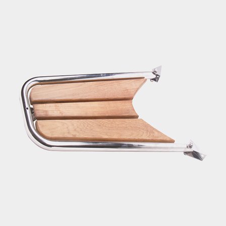 Bompresso per barca a vela 1852-Marine, teak e acciaio inox AISI 316, 33 x 65 cm, Ø25 mm, 3 gradini