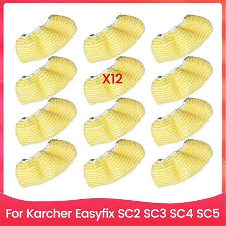 12 stk. dampmoppeklude til Karcher Easyfix SC2 SC3 SC4 SC5 håndholdt støvsuger reservedele mikro