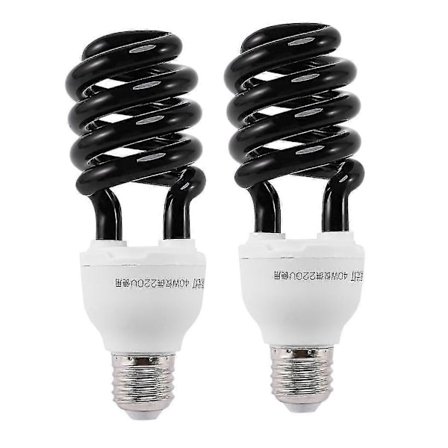 2x E27 40W UV Ultraviolett Fluorescerande Svartljus CFL Glödlampa 220V Form: Spiral Effekt Volt-Yvan {Db}