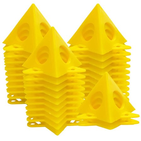 30 stk. malers pyramideholdere, gul lærred til skabslåge, håndværk