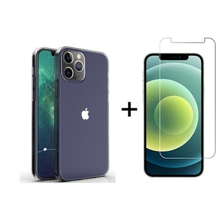 iPhone 12 Pro - Stötdämpande Silikonskal + Skärmskydd
