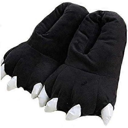 Unisex Plysj Dyrepote Tøfler, Fuzzy Varme Husnisser, Dinosaurklotøfler, Koselige Furry Tøfler for Menn Kvinner & Barn-lingling