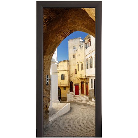 3D Kunst Dør Væg Køleskab Sticker Dekal Selvklæbende Dekor til Vandtæt Smalle Gade