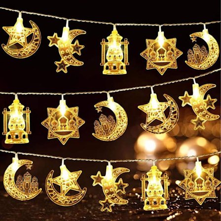 LED Ramadan String Lights (20 LEDs) - 3m Decorative Lights for Eid Mubarak, Home and Garden Decor