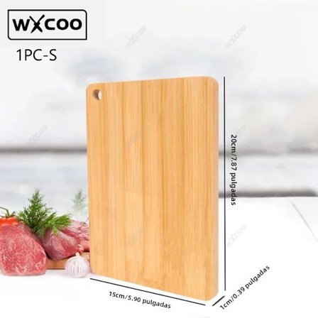 S Dobbeltsidet Skærebræt til Køkkenet i Naturlig Bambus eller Rustfrit Stål til Grøntsager, Frugt og Kød