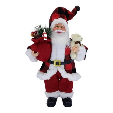 Siddende julemand Julefigur Stående julemandsfigur Traditionel dekoration Julemand samlerfigur til T