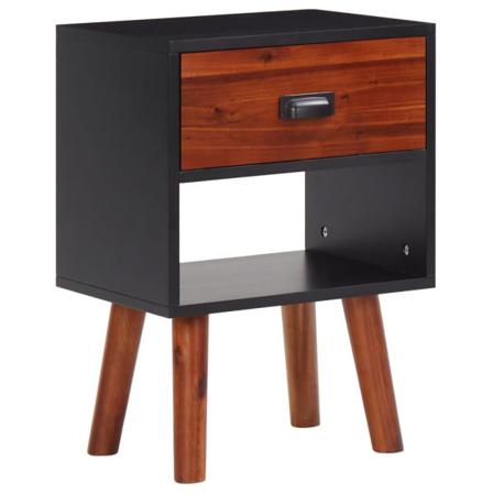vidaXL Sängbord 2 st massivt akaciaträ 40x30x58 cm Svart
