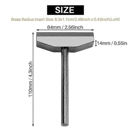 Luthier Verktøysett Gitar Bass Båndpresse Fingerbrett Pressing Verktøy + 9 stk Messing Radian Båndinnsatser