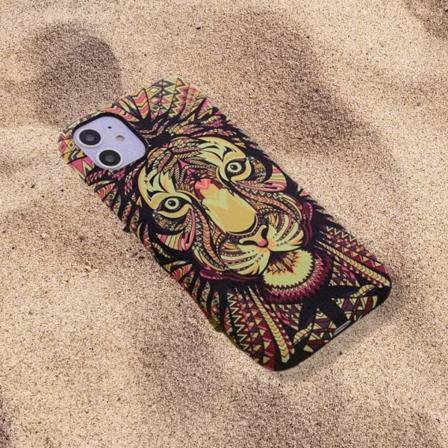Iphone 12 13 Pro Max Självlysande Skal Lejon Afrikanskt Mönster Yellow One Size