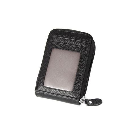 Äkta Läder Rfid Stöldskydd Korthållare Ko Läder Företag Kreditko Svart 11.5cm*7.5cm*2.5cm