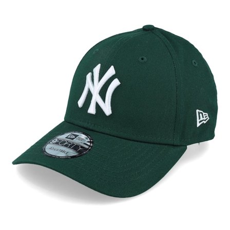 New Era - New York Yankees League Essential 9FORTY Dark Green/White Adjustable Adjustable Green Cap - MLB @ Hatstore