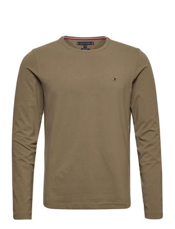 Stretch Slim Fit Long Sleeve Tee T-Langærmet Skjorte Grøn Tommy Hilfiger