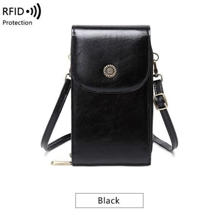 Puhelin Olkalaukku Kolikkokukkaro MUSTA