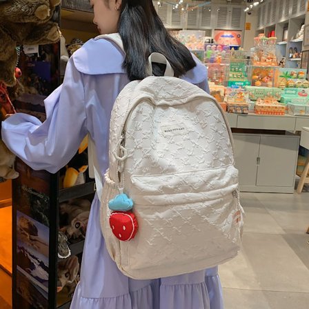 Mordely Student Skolväska Ryggsäck VIT