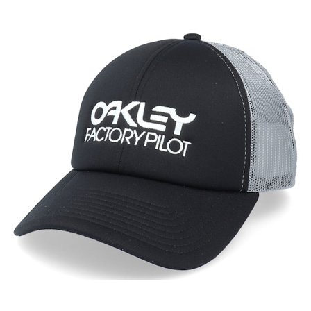 Oakley - Black trucker Czapka Z Daszkiem - Factory Pilot Hat Blackout Black/Grey Trucker @ Hatstore
