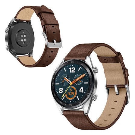 Huawei Watch GT / Watch Magic / Watch 2 slitstarkt klockarmband i äkta läder - Brun