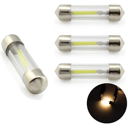 4-pack (31 mm) LED-bilkupol, 31 mm, 12 V 360 grader, COB-glödlampa, varmvit 3000 K, för billäslampor