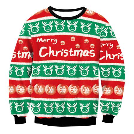 Kvinnor Snowflake Printed Xmas Tops Crew Neck Långärmad Pullover