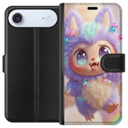 Kompatibelt Plånboksfodral till Apple Apple iPhone 17 Air Söt kawaii-figur med stora glittrande ögon, regnbågsfärger och mjuk 3D-stil, perfekt ba