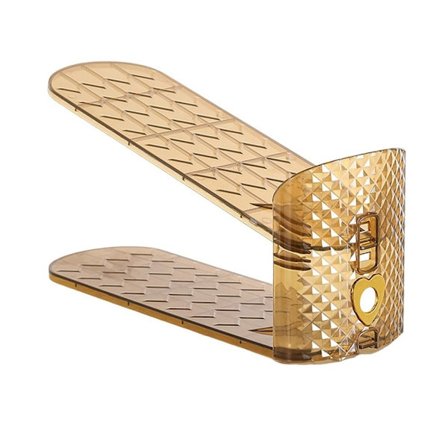 Dobbeltlags sko Oppbevaring Justerbart skostativ BRUN