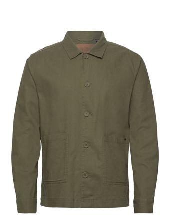 Onskier 0019 Cot Lin Overshirt Overshirts Kakigrønn ONLY & SONS*Betinget Tilbud
