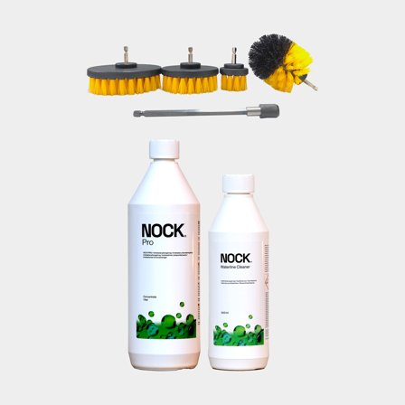 Mellan båtvårdspaketet för höst & vår NOCK, båtar upp till 35 fot (insjö), med antistatisk allrengöring, 1 liter + vattenlinjerengöring, 500 ml + 4 bo