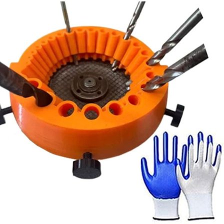 Borrmaskinsslip för alla typer av borrar - Vinkelslip (2-13mm) Slipverktyg kompatibelt med 125mm slipmaskin (Orange)