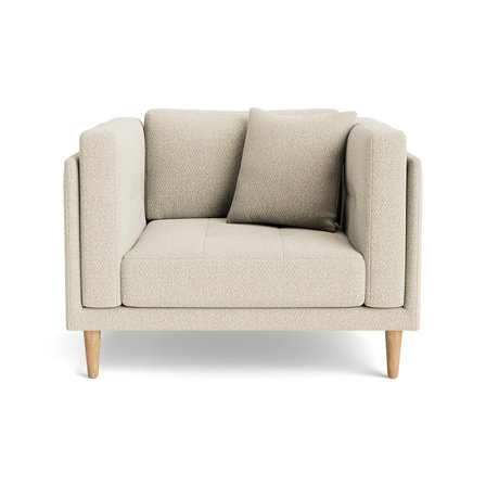 Cali Lænestol - Nordic Beige - 104x92x76cm - Bredde 72cm - Inkl. ekstra rygpuder - Komfortabel Lænestol til Hverdagsaftener og Weekender