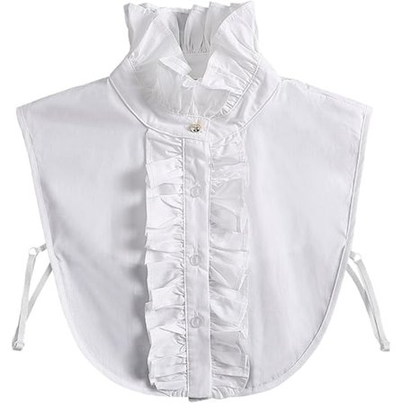 Hvit Halv Skjorte Falsk Krage Rufs Dekorativ Falsk Krage Avtakbart Lagertilbehør