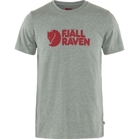 Fjällräven Men's Logo T-Shirt in Grey Melange, Bio-Baumwolle | Size: Small
