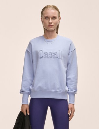 Casall Terry Spring Graphic Crew - Blue - S
