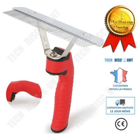 Toilettekam - TD - Professionel Rive - Leger Stål - Rød - 17,5 cm