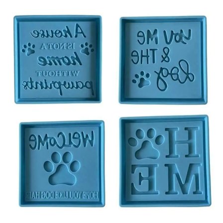 Tass Silikon Gjutform Återanvändbar Djurtass Harts Gjutform Kopp Matta Hållare DIY Gjutform för Epoxiharts Husdjursbo Ornament