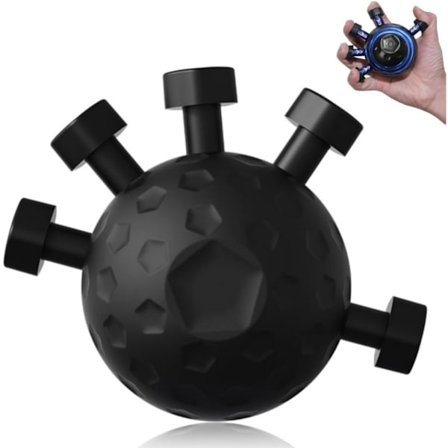 Fingergrepp Styrketräningsboll, Handledsstyrketränare, Gitarr Fingergrepp Förstärkare Svart