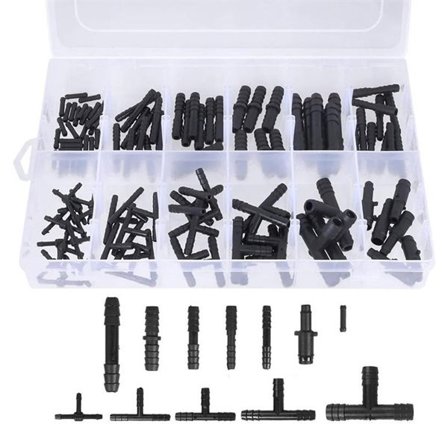 Kasse med slangekoblinger 113 stk