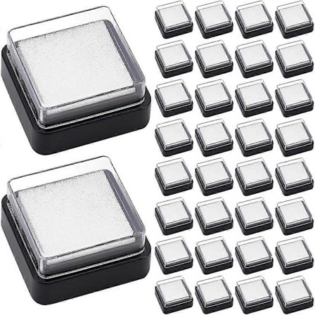 30 stk. Tomme blækpuder uden blæk Mini fingeraftryk Svamp Blæk Stempel Pude Sort Hurtigtørrende Skum Ufarvede Puder til Farverig Blæk Påfyldning M...