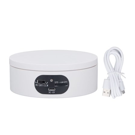 Roterende Display Stativ 4.7in USB Batteridrevet Stabil Stille Auto Rotation Turntable Stativ til Smykker Ur Model