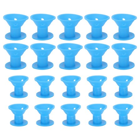 20 stk Hårruller Myk Silikon Ulike Størrelser Gjenbrukbare Hårkrøller Hårstylingverktøy for Kvinner Blå