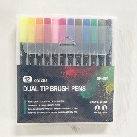 One Piece Set Vannbasert Dobbelthodet Markørpennsett med 12 Farger