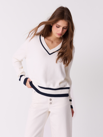 MATCH - Ruth genser - Jean Paul - Str. XL - Dame - Gensere & Cardigans - Hvit - 100% bomull