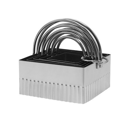 Mønsterbølge-firkantkjeksform kjeksform kakesett med fem pi