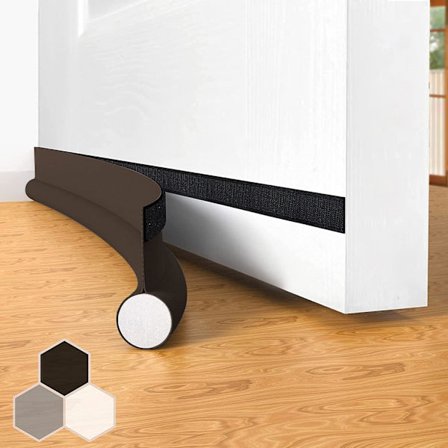 Ovi Stormer (Musta), Ovi Stormer Alaosa Yksipuolinen Ovi Stormer, 37" Leikattava Ovenalainen Vedonsuojalevy Eristysnauha Oven Tiivistys Akustinen Sisä